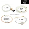 Manschette Armbänder Schmuck 5 teile/satz Silber Weibliche Nette Einfache Karte Kiefer Herz Quaste Geflecht Armband Set Hypoallergen Geschenk Drop Lieferung 2021 UYMZ