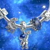 925 Sterling Silver Dangle Charm Tree nowa seria Galaxy astronauta Cookie choinka koralik Fit Pandora Charms bransoletka DIY biżuteria akcesoria