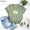 T-shirt estiva da donna T-shirt con stampa margherita carina T-shirt da donna in cotone 100% O collo T-shirt a maniche corte T-shirt oversize T-shirt da donna 220801