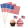 100 teile/los Nationalflagge Zahnstocher Länderflaggen Zahnstocher Cupcake/Kuchen/Torte/Obst/Eis Topper Lebensmittel Dekoration Cocktail Sticks DHL