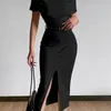 Syiwidii ​​Bandage Bodycon Dresses for Women Summer Off Shoulder Elegant Office Ladies Vintage Midi Dress Evening With Belt W220421