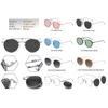 Солнцезащитные очки складки складки поляризованный панк -металлический круглый круглый двойной слой съемные линзы солнцезащитные очки UV400 для мужчин женщин рыбалки Drivingsunglasses samu2