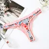 3pcs / 팩 julexy 여성 팬티 코튼 섹시한 꽃 편지 인쇄 여성 속옷 끈 통기성 란제리 팬티 G-String 220425