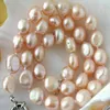 Fashion Natural 8-9 mm rose baroque Collier de perles d'eau douce 18 '' AAA