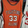 Nikivip Kenny Battle #33 Illinois Fighting Illini College Orange Orange Retro Basketball Jersey Mens costume