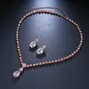 Emmaya Fashion Simple Cubic Zirconia Crystal Women Earrings Necklace Set For Brides Wedding Costume Jewelry Set 220726