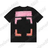 New Fashion Off T-shirt da uomo Pennarello Graffiti Pittura a colori Freccia Stampa T-shirt a maniche corte viola da uomo e da donna allentata