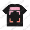 Nieuwe mode off hen's t-shirts marker pen graffiti kleur schilderij pijl print paarse t-shirt met korte mouwen mannen en vrouwen los