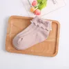 Enfants filles dentelle chaussettes bébé coton nœud papillon princesse chaussette couleur unie respirant bébé chaussures 4 couleurs ZYY446 237 K2