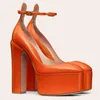 Marka seksowne grube obcasy pompki platforma letnie sandały damskie buty damskie czarne beżowe różowe pomarańczowe wino czerwone wielkie rozmiar zapatos mujer h220422