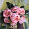 Dekoratif Çiçek Çelenkleri 1 PCS/Lot Şakayık İpek Yapay Çiçek Buket 8 Kafa Gelin Ev Düğün Dekorasyonu Avrupa Vazo Masa