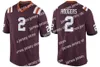 James Custom Virginia Tech Hokies Football N'importe quel nom Numéro 7 Michael Vick 2 Hendon Hooker 5 Ryan Willis Damon Hazelton NCAA College Jersey S-4XL