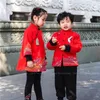 Ethnische Kleidung Kinder Chinesischer Tang-Anzug Mädchen Traditionelles Qipao Partykleid Cheongsam Kleinkind Junge Hanfu Mantel Tops Hosen Kinder Jahr Kostüme
