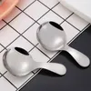 Small Stainless Steel Spoon Mini Coffee Tea Spoon Metal Spice Sugar Salt Scoop Kids Ice Cream Spoon