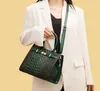 Padrão de crocodilo de luxo Bola de senhora Mulheres Bolsas de ombro Designer Famosa marca de couro Bolsa Crossbody Bolsas grandes para mulheres