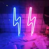 LED Home Neon Lightning Shaped Sign Neon Fulmination Light USB Decorative Light Wall Decor for Kids Baby Room Wedding Party 220504