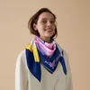 Высококачественный женский шарф, шелковые дизайнерские шарфы, бандана с квадратным принтом, 9090 см, модные роскошные аксессуары8546444