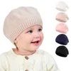 Automne hiver bébé tricoté bérets casquette garçon filles mode couleur unie chaud casquettes infantile décontracté extérieur chapeau pour enfants
