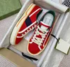 Casual Shoes Tennis 1977 Herrkvinnor Italien Canvas Designers Luxurys Shoe Green and Red Web Stripe Rubber Sole For Stretch Cotton