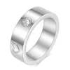 Titanium Steel Silver Love Ring Men and Women Jewelry Gold Gold For Lovers Casal Memorial Day Rings Presente Tamanho 5-11 Largura 4-6mm