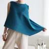 Women's T-Shirt Miyake Designer Pleated Top Classic Ladies 2022 Summer Round Neck All-match Solid Color WomenWomen's Phyl22