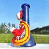 8 à 10 pouces 3D Cyclone Monster Glass Bong Tuyaux d'eau Narguilé Recycleur Joint Fumer Barboteur 14mm Bol