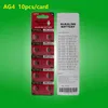 50 kort/Lot AG4 LR626 SR626 377A 1.5V Alkalinknappcell Batteri Klocka Batteri 10st per kort 100% färskt