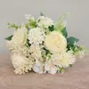 Seda artificial buquê de rosas noiva vintage segurando flores falsas acessórios para decoração de casamento em casa 220811
