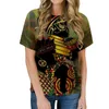 Men's T-Shirts Harajuku Colorful African Print O-neck Men's T-shirt Oversized Retro Clothing Short-sleeved 2022 Summer