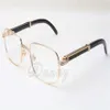 New square natural black speaker glasses 7381148 Men and women glasses, can be equipped with myopia lenses, glasses Size: 56-21-132609