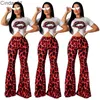 Women Sexy Leopard Print Flared Pants Two Piece Set Bell Bottoms Sportswear Crop Tops Short Sleeve Tee Outfits