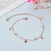 Anklets Stainless Steel Fashion Fine Jewelry Zircon Stars Moon Charm Chain For Women Tobilleras Cheville AccessoriesAnklets Kirk22