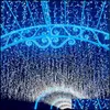 حفلات الزخارف الحزبية مستلزمات الاحتفالات المنزل الاحتفالية حديقة عيد الميلاد جارلاند LED الستار Icicle String Light 220V 4M 96 LEDS INDOOR DROP Stage OU