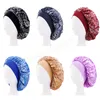 Soft Satin Bonnet For Women Chemo Cap Paisely Pattern Night Sleep Silky Hat Wide Elastic Band Hair Care Head Cover Wholesale