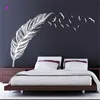 Wall Stickers Feather Pattern PVC Decor Sticker Baby Bedroom Living Room Home Decoration Accessories