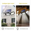 Outdoor wandlampen 6500K 70 LED's Solar Lamp Draaibaar 3 Hoofden Verstelbare IP65 Waterdicht 180 ° PIR Sensor Flood Security Light