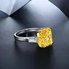 Cluster Rings High Quality 5.0ct Three Stones 925 Silver Band Fashion Gemstone Jewelry Engagement Wedding Women Ringcluster