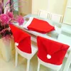 Campa da cadeira Ano 2022 Capéu de chapéu de Papai Noel Decorações 2022Cristmas para mesa de natal de mesa para casa Capinha vermelha Red Backchair