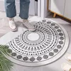 Carpets Nordic Semicircle Entrance Door Mat Geometry Bohemia Bathmat Soft Non-Slip Welcome Floor Mats White Black Graphics Rug BedroomCarpet