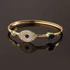 Nouveaux bracelets à la mode plaqué or 18 carats bleu gemme Evil Ey Micro Pave CZ Blue Ey Bracelet Bracelet pour cadeau de la Saint-Valentin