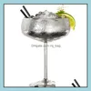 Wine Glasses Drinkware Kitchen Dining Bar Home Garden Stainless Steel Mouth Plate Style Champagne Cocktail Glass Creative Metal Restauran