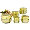 Gold Acrylic Eye Cream Jar Skincare Empty Bottle Cosmetic Packaging Luxury Portable Facial Cream Pots Container 10g 15g 20g 30g 50g