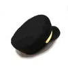 Fashion Beret Autumn Winter Cap Golden Stripes Style uliczny w stylu brytyjski ciepły retro sprzedawca gazet czapki ośmiokątnej czapki J220722