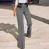 Kadın Pantolon Capris Kadın Düğmeli Yüksek Bel Geniş Bacak Tasarlanmış Pantolon SP 220823