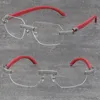 Metalowy Bezbarwny Drewniany Projekt Klasyczny Model Ramki Okulary Luksusowe Micro-Brukowane Diament Zestaw Okulary Mężczyźni Kobiety Skały Drut 18K Złoto Wymienny Rama Cat Eye Eyeglasses