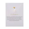 Colar de cachorro com cart￣o -presente Pearl Of Love White Contas Pinging for Women Gold Silver Color Link Jewelry Gift