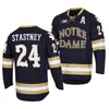 Sj98 CeoNotre Dame Fighting Irish 2022 Finali regionali NCAA Navy Hockey Jersey Landon Slaggert Matt Galajda Jesse Lansdell Max Ellis Leivermann