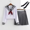 Roupas conjuntos de meninas adolescentes uniformes escolares outono marinheiro japonês uniforme anime costplay figurin shirt size de saia plissada