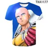 T-shirts pour hommes Été Hommes Femmes Enfants Casual Tops Anime One Punch Mode 3D Imprimé Garçon Fille Enfants Coton Manches Courtes T-ShirtMen's