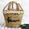 Shopping Bags Ins Flower Straw Hand-woven Hoist Grass Hand Shoulder 220322